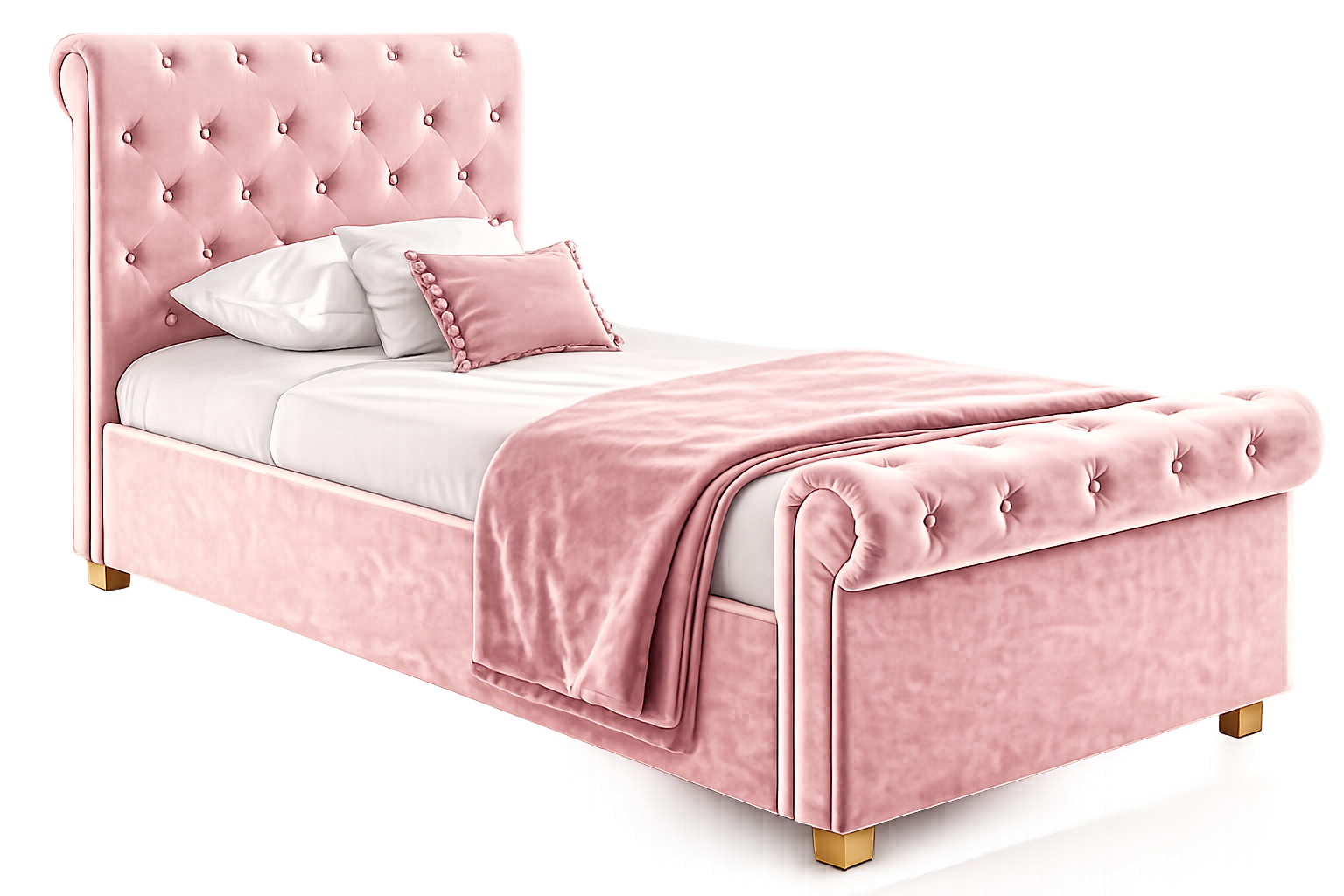 Pink Sleigh Bed
