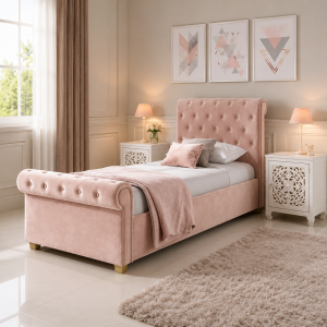 Pink Sleigh Bed