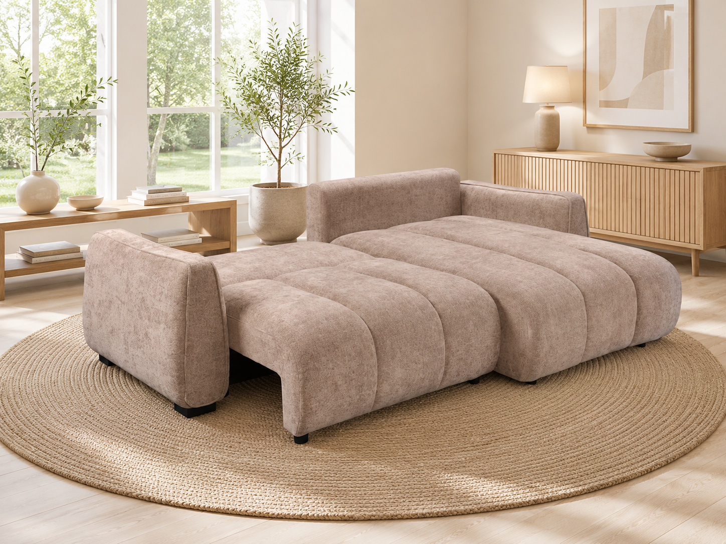 Portland Universal Corner Sofabed Beige 3