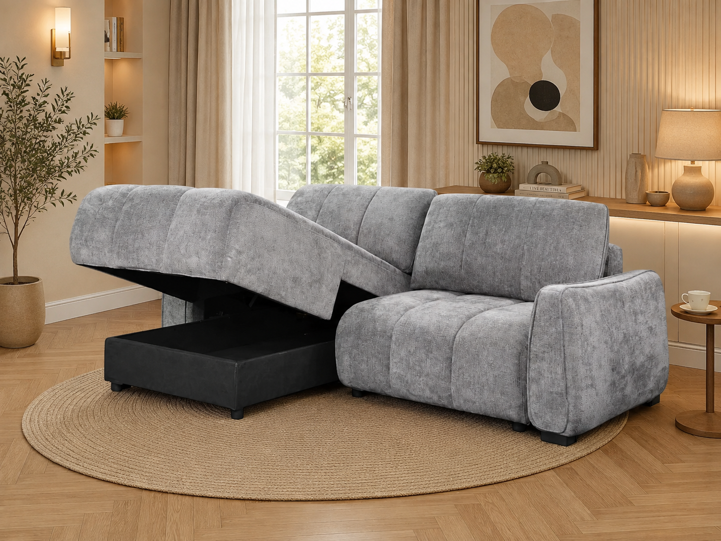 Portland Universal Corner Sofabed Grey | Stylish & Versatile