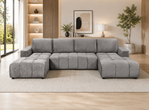 Shanghai Luxury Grey U Shape Corner Sofabed