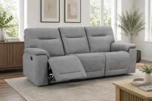 Stanley Manual Recliner Sofa Grey 3 Seater