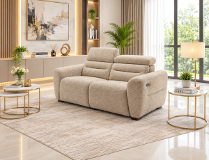 Tokyo Electric Recliner Beige 3 Seater 2