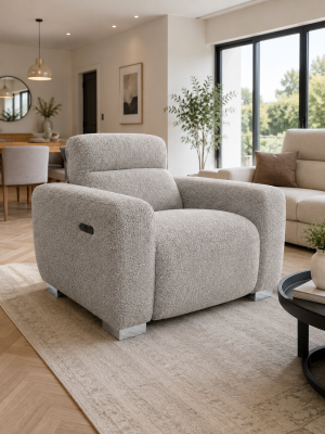 Toronto Electric Recliner Beige Armchair