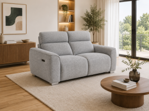 Toronto Electric Recliner Grey 2 Seater