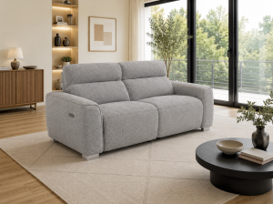 Toronto Electric Recliner Grey 3 Seater