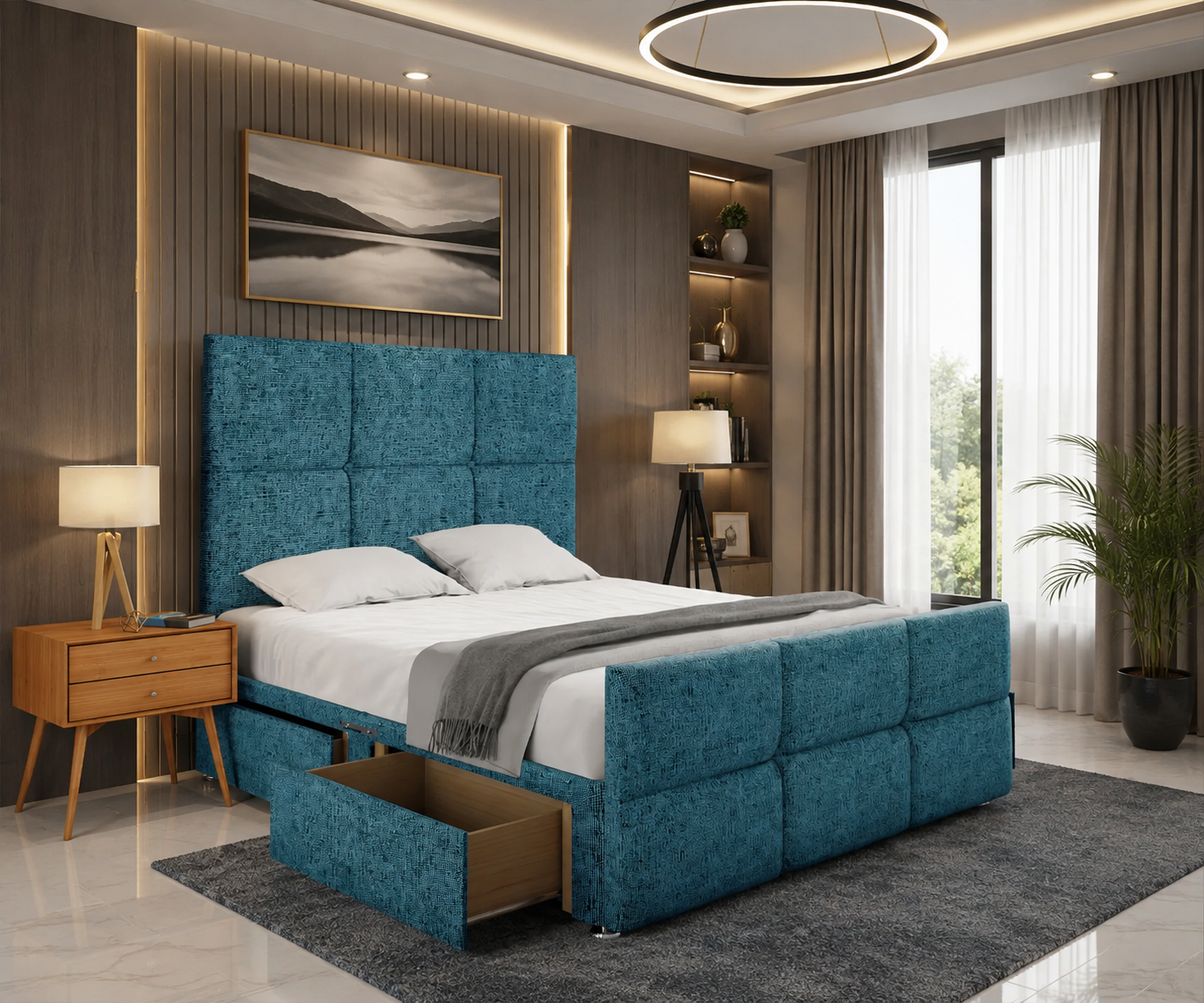 Mia Cube Large Divan Bed Set With Matching Footboard