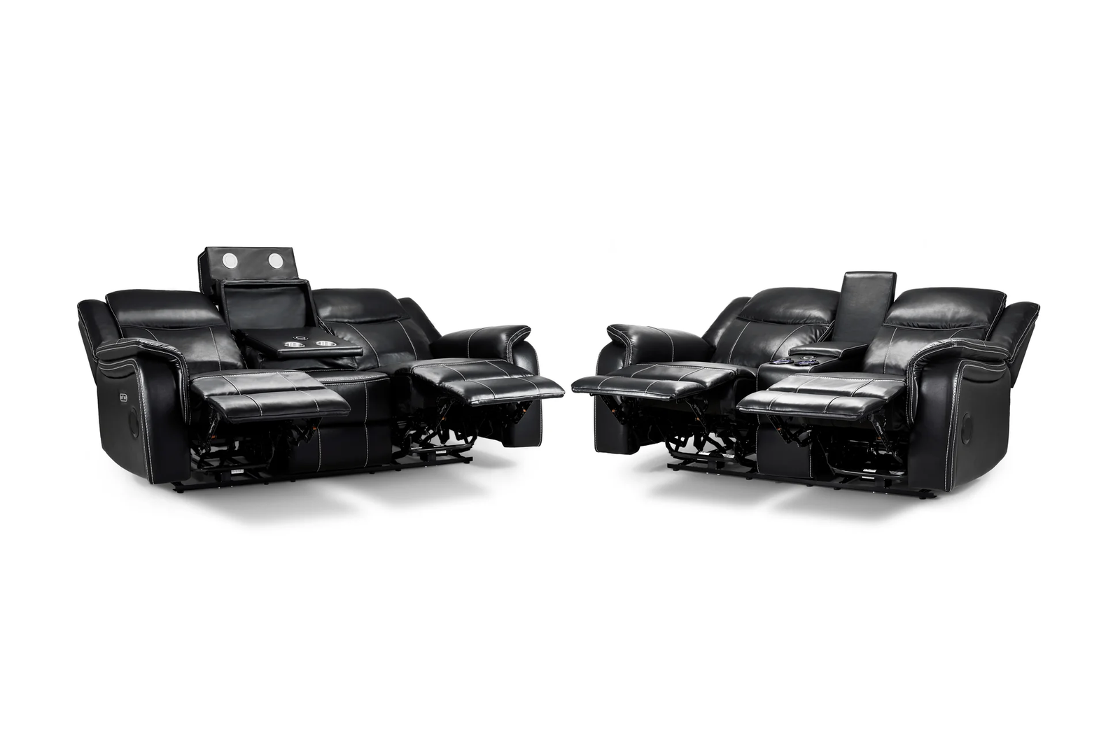 Galaxy Tech Electric Recliner Sofa Black 3+2 Set