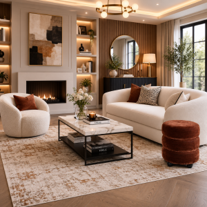 Emi Brandy and Black Pouffe