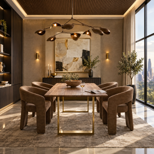 Antibes Russet & Gold Dining Table