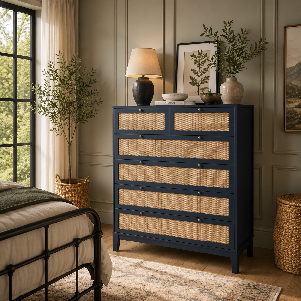 Bordeaux Berlin Blue Chest of Drawers