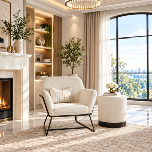 Charles Ivory Boucle Chair