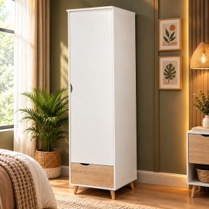 Stockholm White-Oak Single Wardrobe