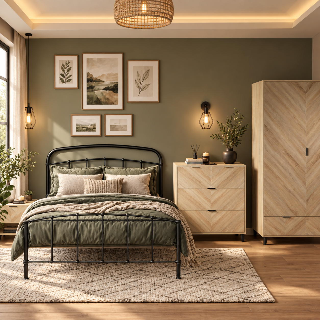 Stockholm Chevron Double Wardrobe