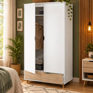 Stockholm White-Oak Double Wardrobe