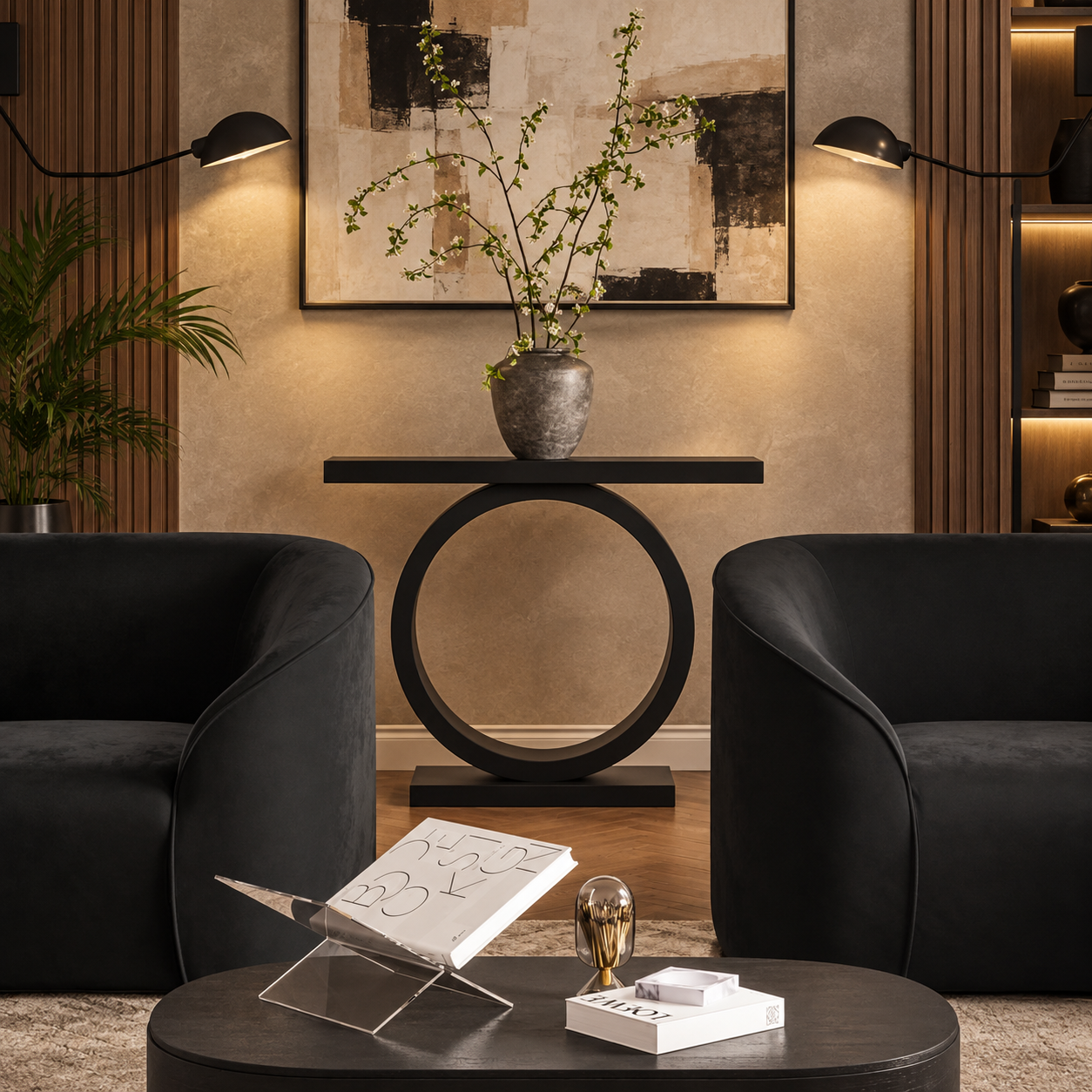 Oren Black Console Table
