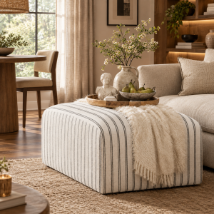 Ryder Chalk Stripe Pouffe