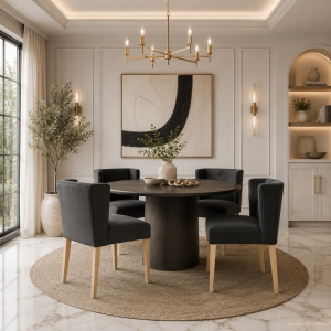 Shay Anthracite Winged Dining Chair Without Arms