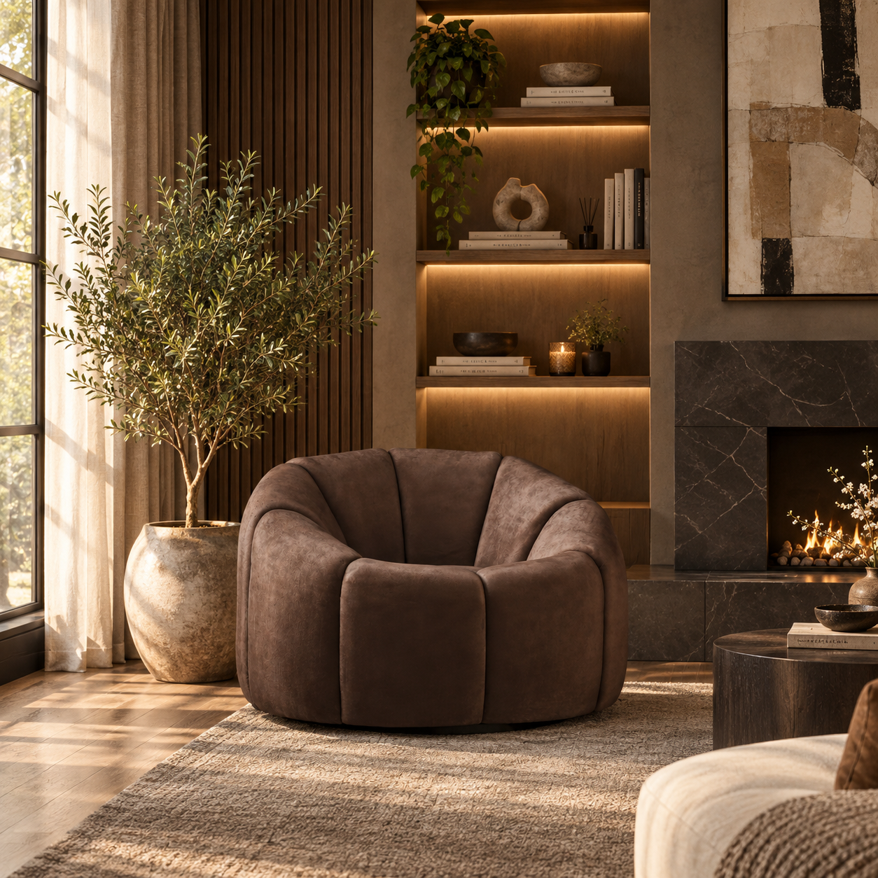 Nao Treacle Swivel Chair