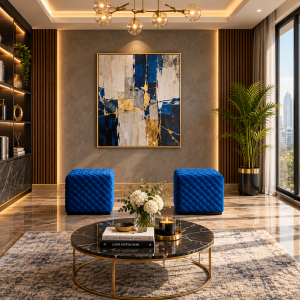 Colline Small Cobalt Pouffe
