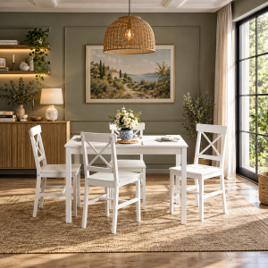 Crawford White 4 Seater Dining Set