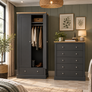 Devon Charcoal Double Wardrobe