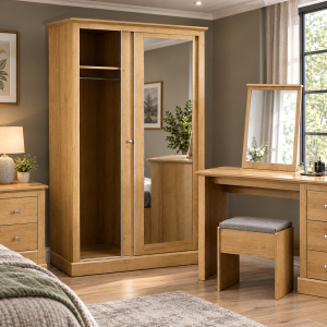 Devon Oak Double Sliding Wardrobe