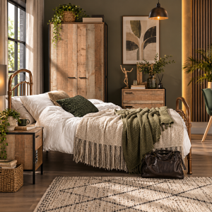 Hoxton Distressed Oak Effect 3 Piece Bedroom Set