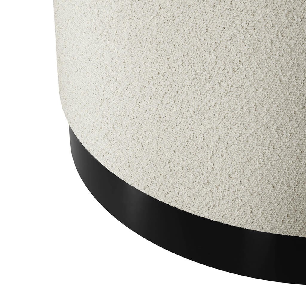 Lara Ivory Boucle Large Pouffe