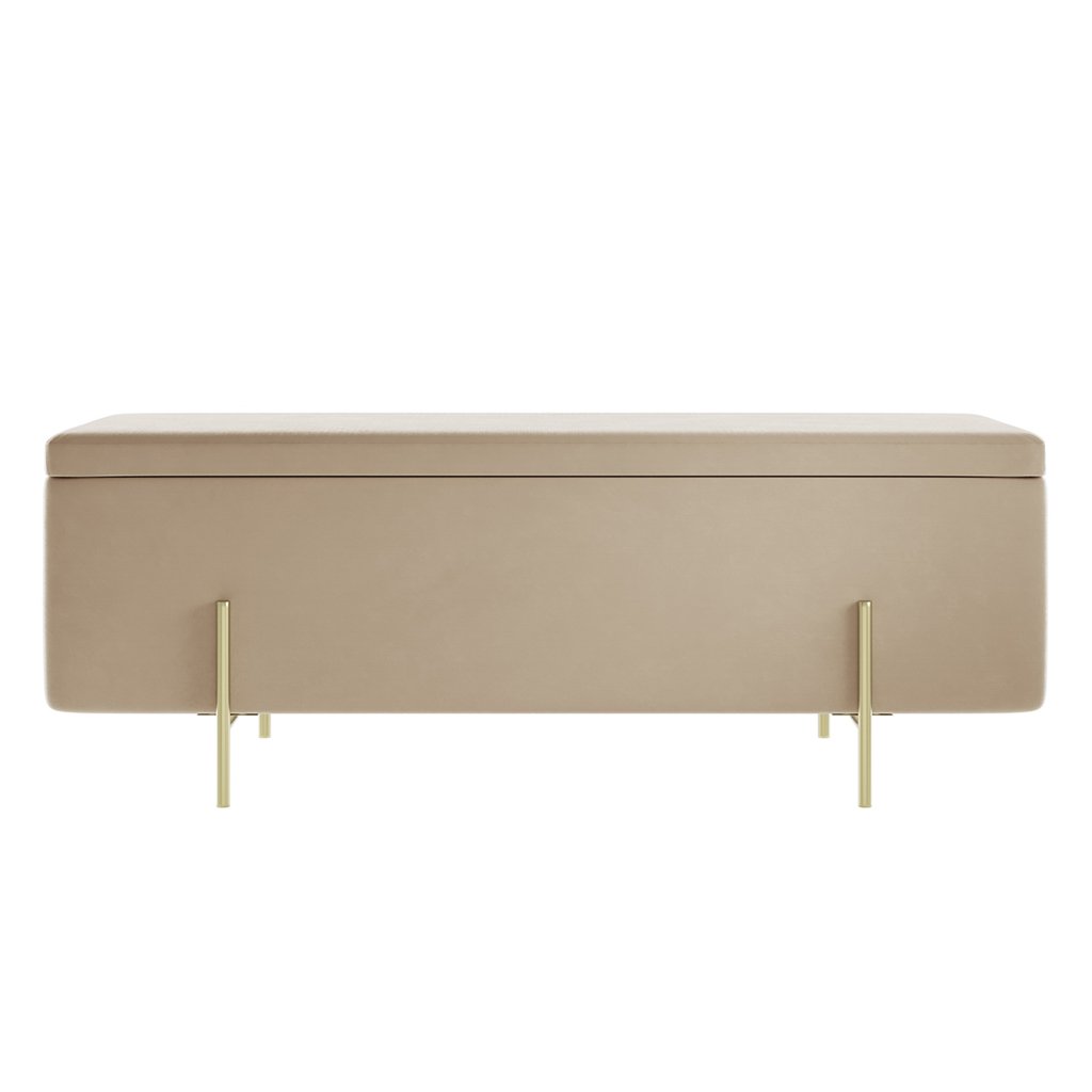 Lola Beige Storage Ottoman - Image 5