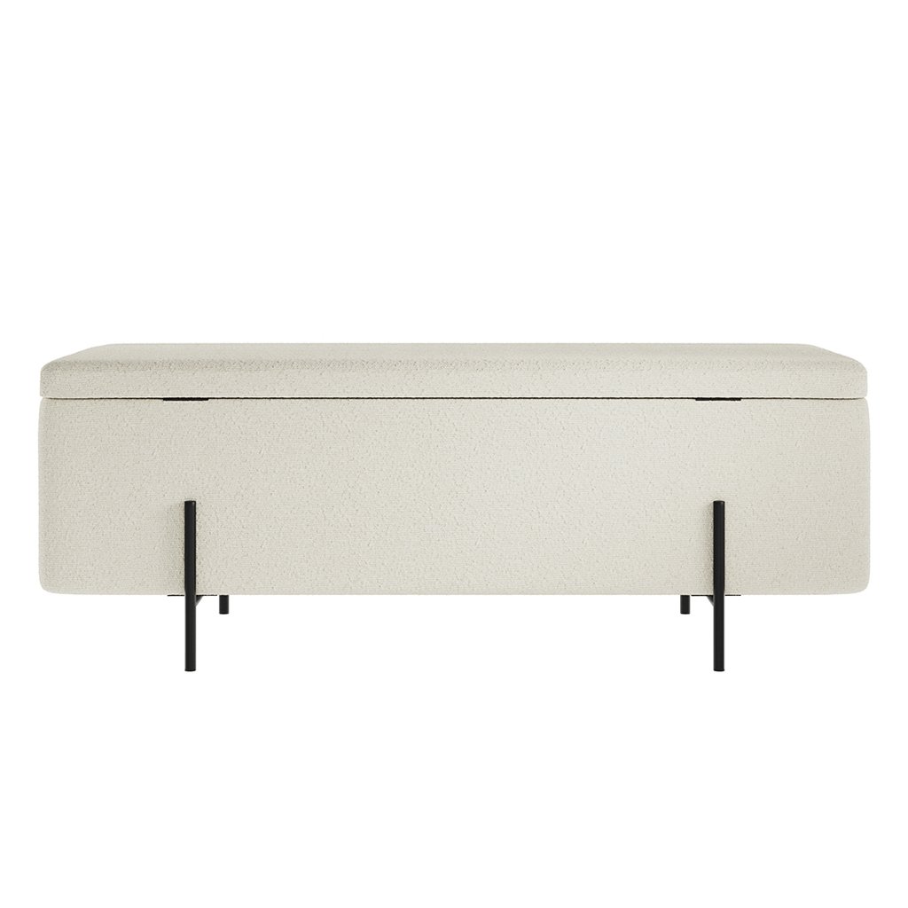 Lola Ivory Boucle Storage Ottoman