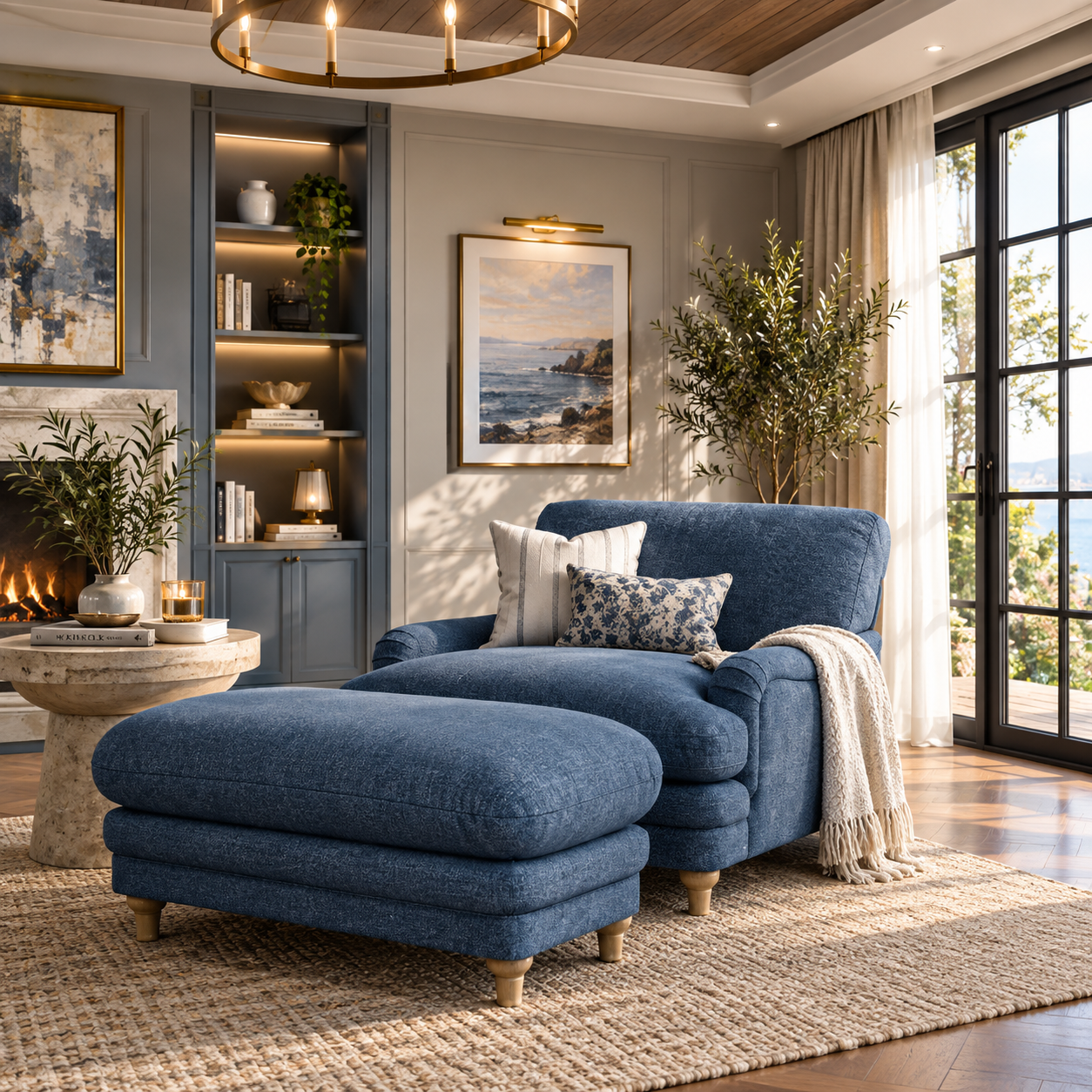 Plumpton Denim Blue Chair