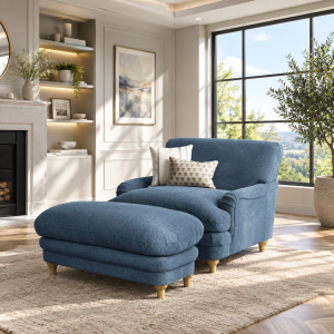 Plumpton Denim Blue Footstool
