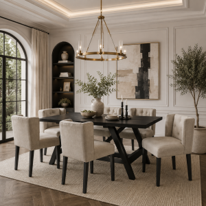 Shay Stone Winged Dining Chair Without Arms