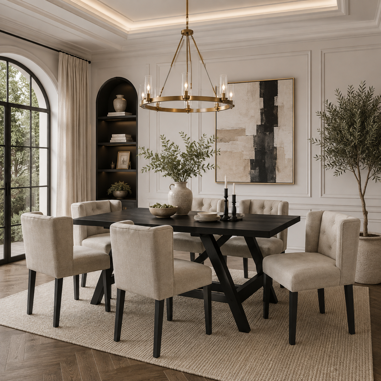 Shay Stone Winged Dining Chair Without Arms